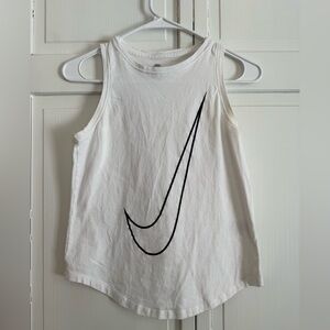 Nike Kids White Tank Top with Black Swoosh